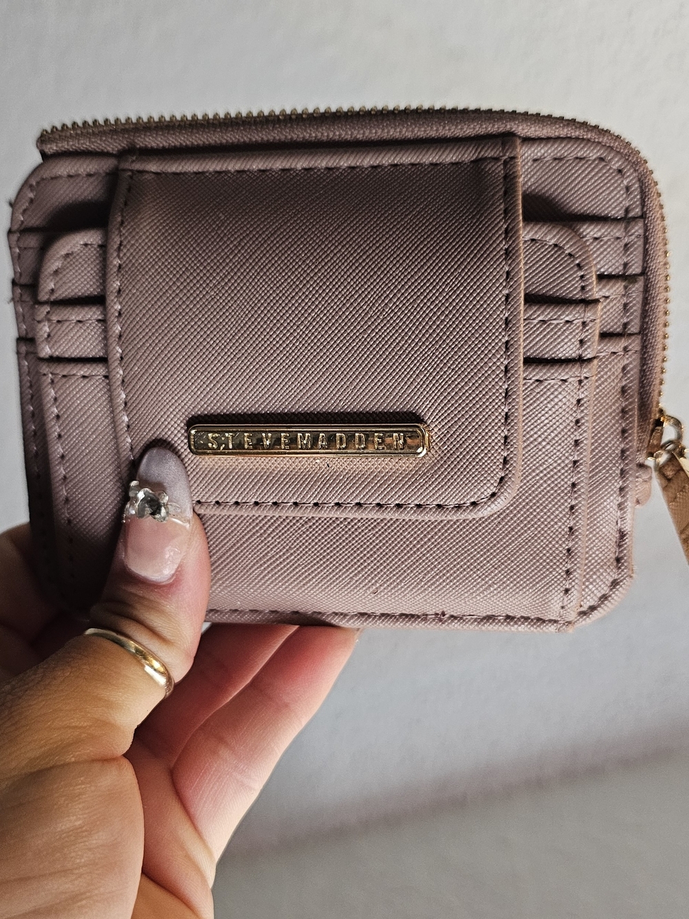 Steve Madden Blush Pink Zip Card Wallet